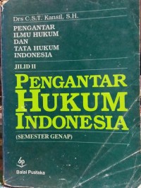 Pengantar hukum Indonesia jilid 2