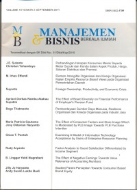 Manajemen dan bisnis, Vol.10 No.2 Sep-2011