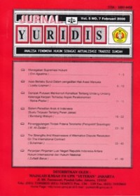 Jurnal Yuridis Vol 5 No 7 Februari 2008
