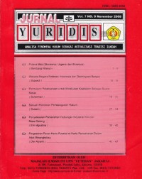 Jurnal Yuridis Vol 7 No 9 November 2008