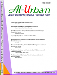 Al - Urban : jurnal ekonomi syariah dan filantropi islam Vol. 3 No. 1 Juli 2019